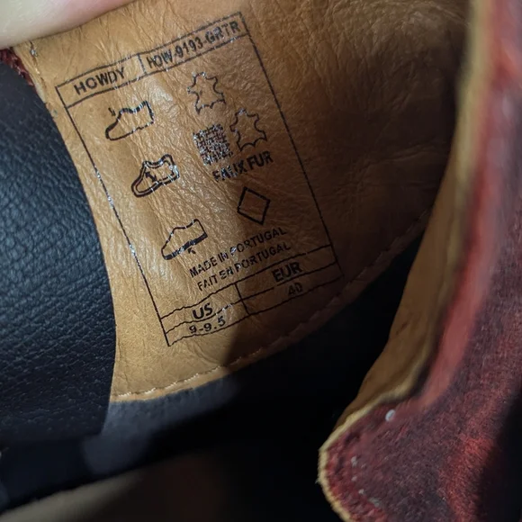 Toas Howdy Red Garnet Rugged Suede Leather Ankle Boots - Size 9-9.5 - Picture 7 of 8